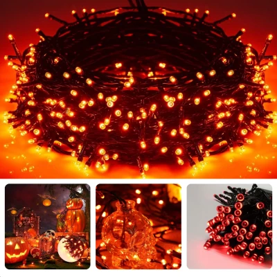 Afbeelding van Cheqo® Kerstverlichting Kerstboomverlichting Kerstlampjes Sfeerverlichting LED Verlichting Voor Binnen en Buiten Tuinverlichting Feestverlichting Lichtsnoer Rood 6M 80 LED&#039;s Timer 8 Lichtfuncties