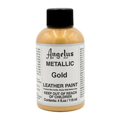 Afbeelding van Angelus Leather Acrylic Paint textielverf voor leren stoffen acrylbasis Metallic Gold 118ml