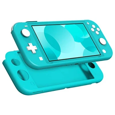Afbeelding van Moko Beschermhoes van siliconen, compatibel met Nintendo Switch Lite, duurzame beschermhoes, antislip, krasbestendig, schokbestendig, ultradun en licht, turquoise
