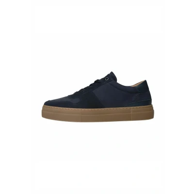 Afbeelding van Manfield Sneaker Sneakers laag, Heren, Maat: 46, Blau Veloursleer