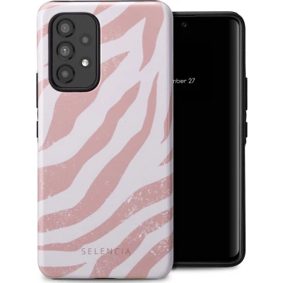 Afbeelding van Selencia Hoesje Geschikt voor Samsung Galaxy A53 Vivid Backcover Colorful Zebra Old Pink