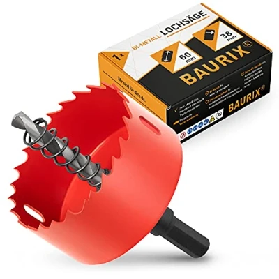 Afbeelding van BAURIX® Bimetalen gatenzaag [60 mm] voor metaal, hout, pvc en kunststoffen van bimetaal droogbouw, stopcontacten