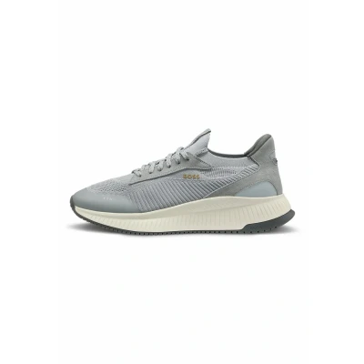 Afbeelding van BOSS SLON Sneakers laag, Heren, Maat: 45, Open grey three Leer en textiel
