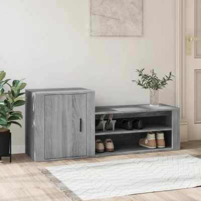 Afbeelding van Schoenenkast 130x35x54 cm bewerkt hout grijs sonoma
