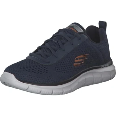 Afbeelding van Skechers Sport Track Sneakers laag, Heren, Maat: 41, Navy/orange Imitatieleer/ textiel
