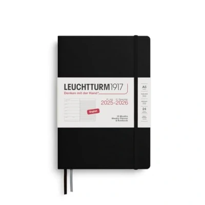 Afbeelding van Leuchtturm1917 A5 Medium Weekly Planner &amp; Notebook 2025/2026 (18 mnds) hardcover Black