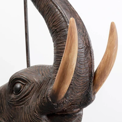 Afbeelding van Kare Animal Elephant vloerlamp, bruin, natuurlijk linnen, 154 cm