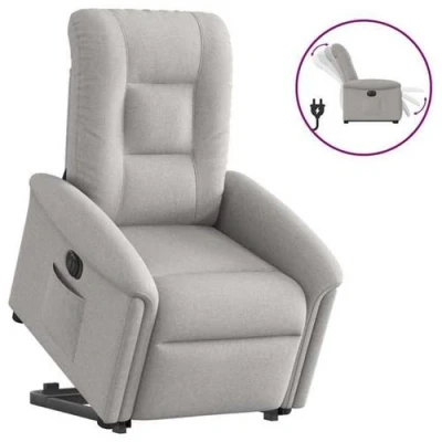 Image de vidaXL Fauteuil inclinable électrique gris nuage tissu3303283