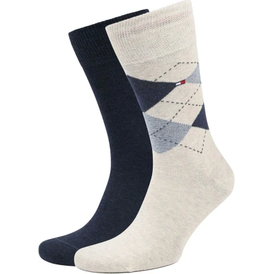 Afbeelding van Tommy Hilfiger heren Sokken in 2 pack de kleur Beige, maat: 39/42