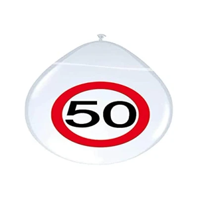 Image de Ballon 50 ans Signe de la circulation 8 pièces