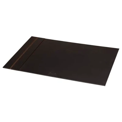 Afbeelding van RHODIA 118806C Bureauonderlegger, stijf, zwart, 60 x 40 cm, zadelpen, oranje, buitenkant kunstleer, collectie Home Office Rama, kantoororganisatie en opslag, design