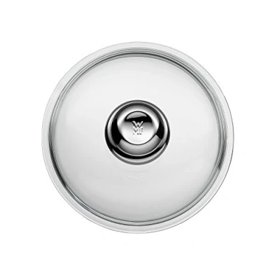Afbeelding van WMF Glazen Deksel Pan 20cm Steelpan Vervangingsdeksel Metalen knop, deksel, Transparant