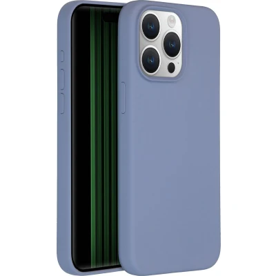 Afbeelding van Accezz Hoesje Geschikt voor iPhone 15 Pro Max Siliconen Liquid Silicone Backcover MagSafe grijs
