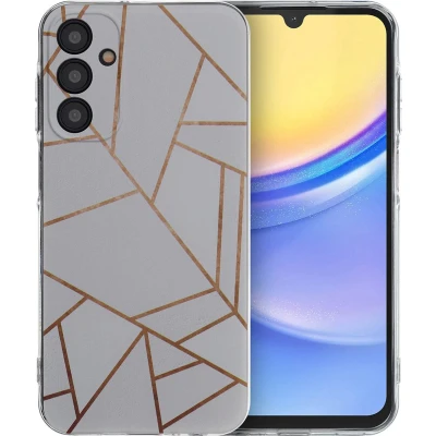 Afbeelding van iMoshion hoesje Geschikt voor Samsung Galaxy A15 (5G) / (4G) Siliconen Design Wit White Graphic