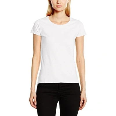 Afbeelding van Fruit of the Loom T shirt met korte mouwen dames, Wit.