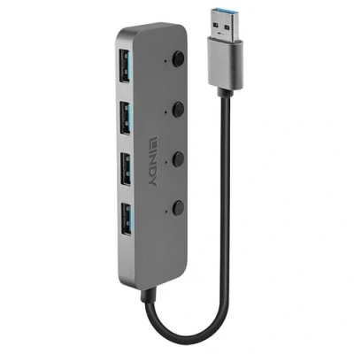 Image de LINDY hub usb 3.0 4 ports argent
