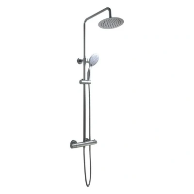 Afbeelding van Aquadesign Valence opbouw doucheset thermostaat met regendouche chroom