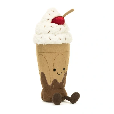 Afbeelding van Jellycat amuseables knuffelmilkshake chocolade 27 cm