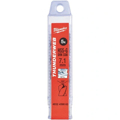 Afbeelding van MILWAUKEE 4932459863 THUNDERWEB metaalboor DIN 338 TW 7,1x109mm (5 st.)