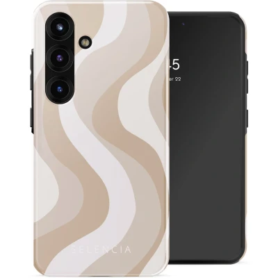 Afbeelding van Selencia Hoesje Geschikt voor Samsung Galaxy S25 Vivid Backcover Desert Waves Beige