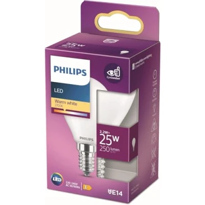 Afbeelding van Philips Kaarslamp en kogellamp Globe LED 2,2 W Warm wit