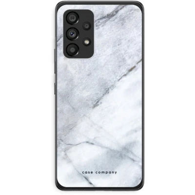 Afbeelding van Case Company® hoesje geschikt voor Samsung Galaxy A53 5G Witte marmer Soft Cover Telefoonhoesje Bescherming aan alle Kanten en Schermrand