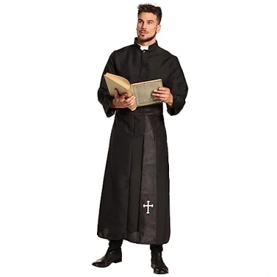 Afbeelding van Boland Holy Priest Kostuum Heren Zwart maat 54/56