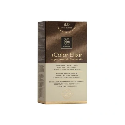 Afbeelding van Apivita Hair Colour Color Elixir Permanent 8.0 Light Blonde Haarverf