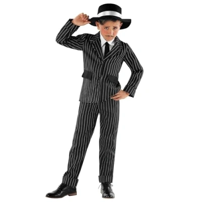 Afbeelding van Fun Shack gangster kostuum voor jongens, Ganster kostuum, carnavalskostuum, maat M