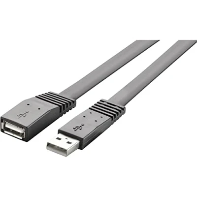 Afbeelding van Renkforce USB kabel 2.0 A stekker, bus 1.00 m Zwart Zeer flexibel RF 4087404