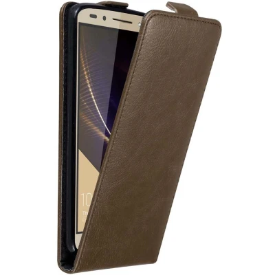 Afbeelding van Cadorabo Hoesje geschikt voor Honor 7 in KOFFIE BRUIN Beschermhoes flip design Case Cover met magnetische sluiting