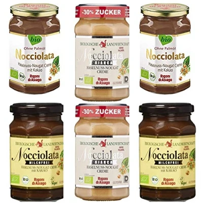 Afbeelding van Rigoni di Asiago Mix Box van Hazelnootpasta’s, hazelnoot, melkvrij en wit, 270 g, 6 stuks