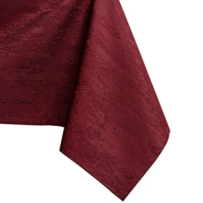 Afbeelding van AmeliaHome tafelkleed lotuseffect waterafstotend linnenlook Bordeaux Vesta 150x220 cm