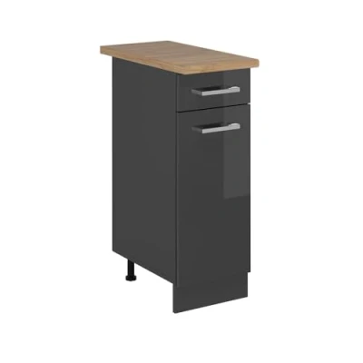 Afbeelding van Vicco Keukenonderkast R Line, Antraciet Hoogglans/Antraciet, 30 cm , WB Eik