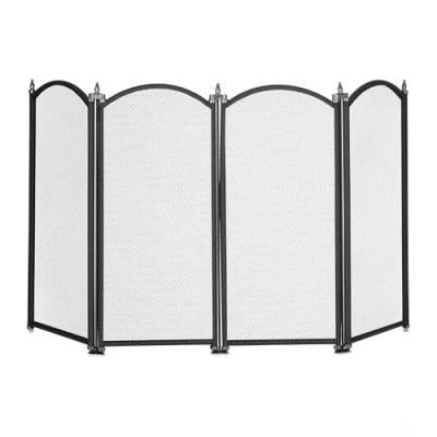 Afbeelding van Relaxdays Vonkenbeschermingsrooster, 4 stuks, vonkenrooster, vonkenbescherming, 54 x 97,5 cm (h b), metaal, zwart