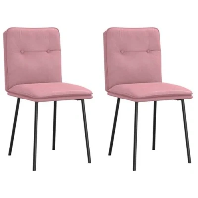 Image de vidaXL Chaises à manger lot de 2 Rose Velours4101313