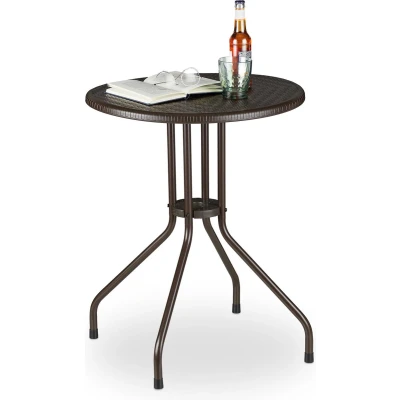 Afbeelding van Relaxdays ronde tuintafel bistrotafel bijzettafel tuin tuinmeubel balkontafel