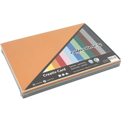 Afbeelding van Creativ karton, A4 21x30 cm, 120 assorti vel