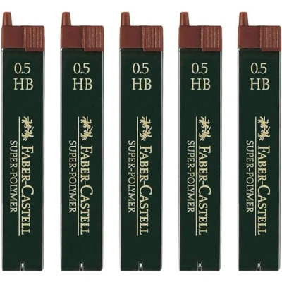 Afbeelding van Faber Castell Superpolymeer gebaseerde vervangende vullingen (5 eenheden, 0,5 HB), hoeveelheid 5, 60