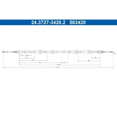 Afbeelding van ATE 24.3727 3420.2 Handremkabel 1983mm
