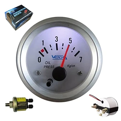 Afbeelding van Vega® oliedrukmeter 0 7 bar kleuren witte achtergrond 52 mm