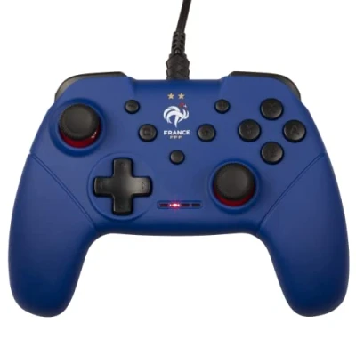 Afbeelding van Konix FFF bedrade controller voor Nintendo Switch, Switch Lite en PC Trillingsfunctie 3 m kabel Blauw