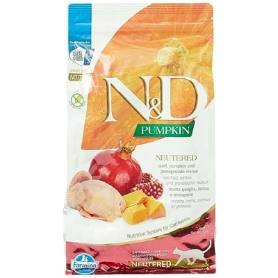 Afbeelding van N&amp;D Pumpkin voeding voor de gecastreerde kat Kwartel 1.5 kg.