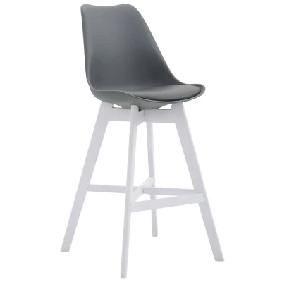 Afbeelding van Barkruk Narvik Kunststof Wit Frame Grijs