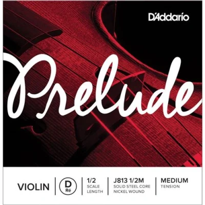 Image de D&#039;Addario J813 1/2M Corde seule (Ré) violon Prelude, manche 1/2, Medium