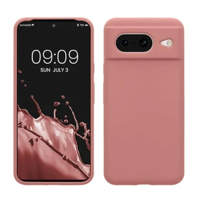 Afbeelding van kwmobile telefoonhoesje geschikt voor Google Pixel 8 Hoesje met siliconen coating Smartphone case in winter roze