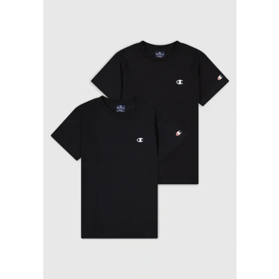 Afbeelding van Champion CREW NECK Unisex 2 PACK Tshirt basic voor kinderen, Maat: 102/107, New black