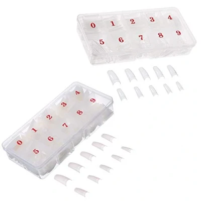 Afbeelding van JZK 500 stuks Helder + Natuurlijk, Diverse Maten Franse Valse Nagel Tips voor Gelnagels Acryl Nagels Professionele Nep Nail Art met Doos