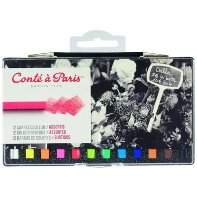 Afbeelding van Conté a Paris 50244 krijt, vierkant, pastelkleuren, 12 kleuren