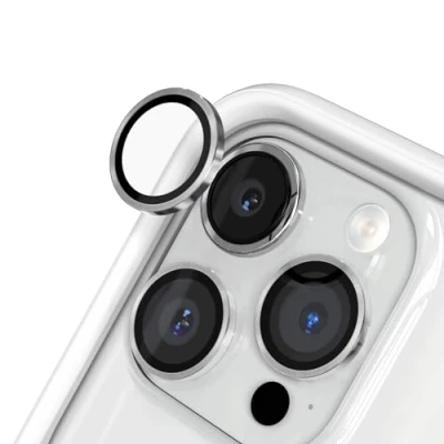 Afbeelding van RHINOSHIELD 9H gehard glas lensbescherming compatibel met [iPhone 15 Pro / Max] Schok en krasbestendigheid, hoge helderheid, splinterbescherming, anti condens techn, zilver